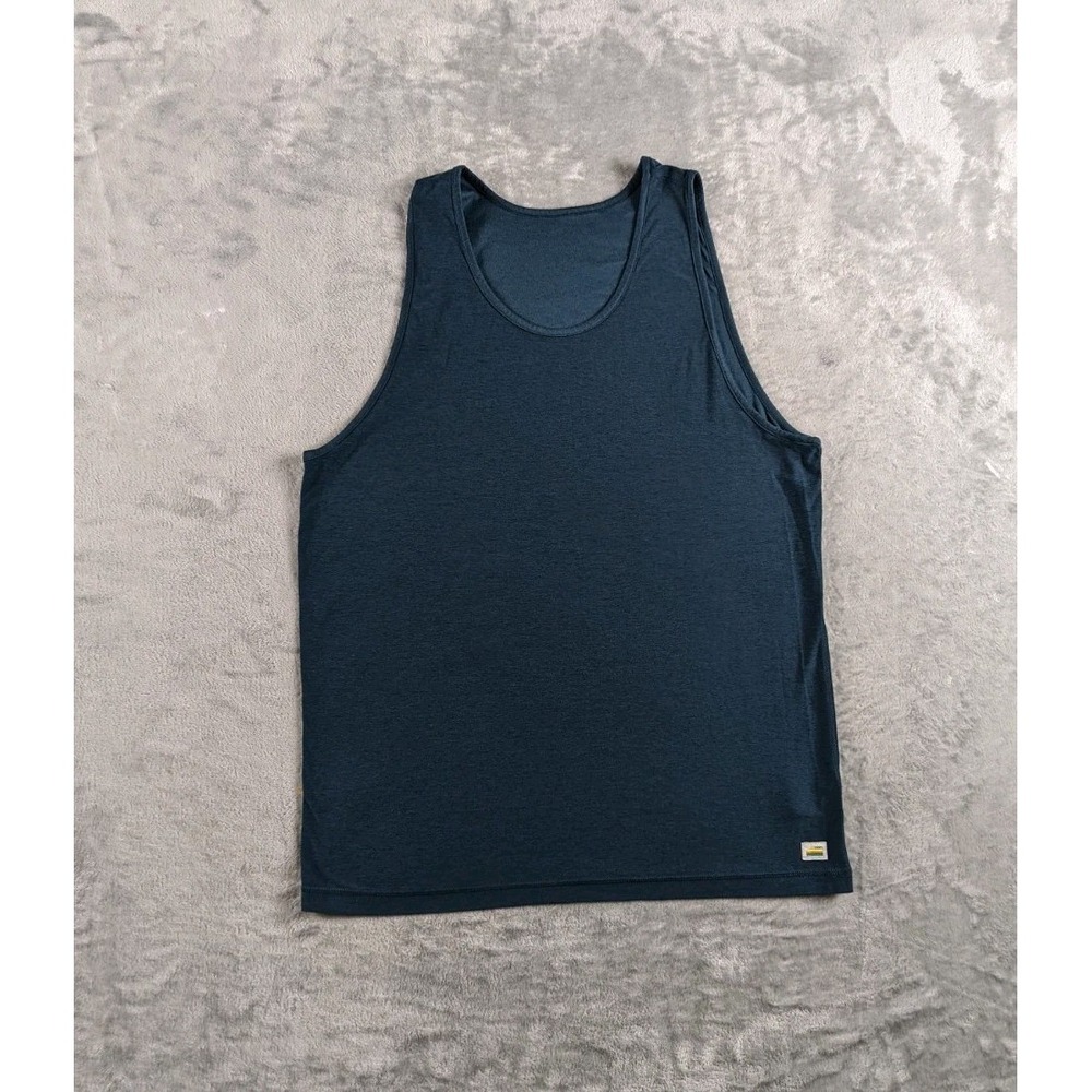 Vuori Tank Top Mens Medium Blue Strato Tech Stretch Athletic Workout V173 READ